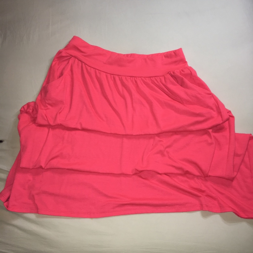 Red Never Worn Soft Maxi Skirt with Pockets